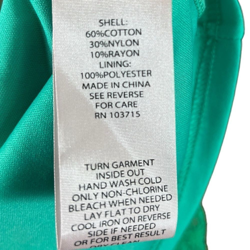 Nanette Lepore Women’s Green Lace Scallop Hem‎ Bell Sleeves Top, Size L - Picture 8 of 8